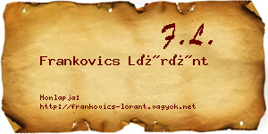 Frankovics Lóránt névjegykártya